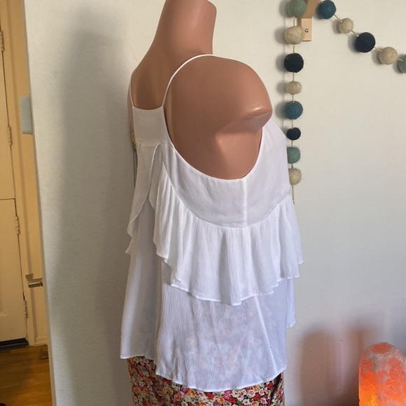 Miss Love crinkle Rayon tiered ruffle cami tank top - Picture 3 of 7